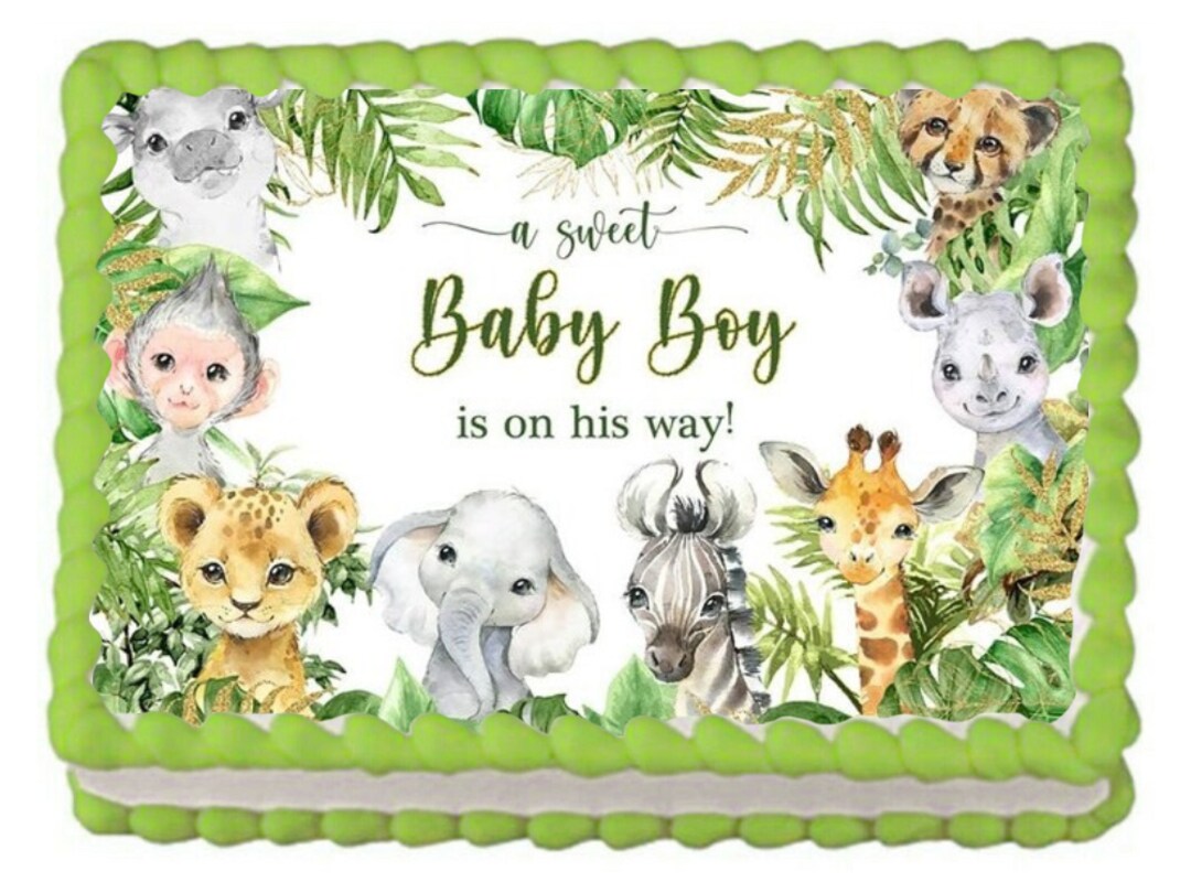 It's A Boy Safari Theme Woodland Baby Shower Backdrop Boy